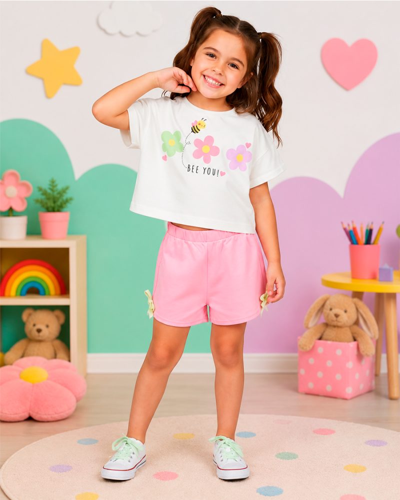 Conjunto Infantil Niña Bee You Rosado